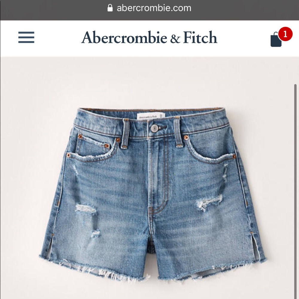 Abercrombie High Rose 4” Mom Short